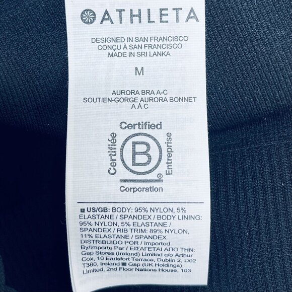 Athleta Top Sport Bra Size M Women’s Aurora Bra A-C Criss Cross Black New - Picture 7 of 8